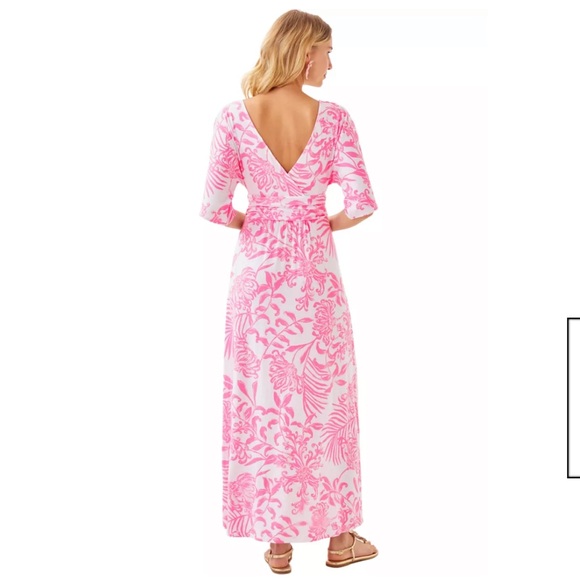 NWT: Lilly Pulitzer Parigi Maxi Dress, Rousseau Pink Glisten In The Sun, Large - Picture 2 of 7